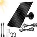 12W Solar Panel for Security Camera, 5V USB-C Solar Charger with Micro USB & Barrel Adapters, Outdoor Weatherproof for Continuous Home and Property Monitoring (3)