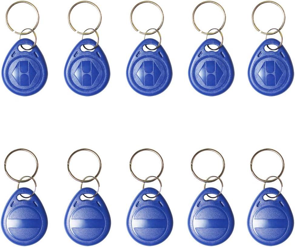 ETEKJOY 10 PCS Writable 125kHz RFID Key Fob Proximity ID Card Token Tag Rewritable T5577 Universal (Blank Card No Data)