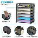 Marbrasse 6 Tier Paper Organizer Letter Tray - Mesh Desk File Organizer with Handle, Paper Sorter Organizer for Letter/A4 Office File Folder Holder - Black (6 Tier - Black)