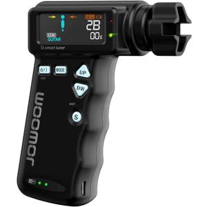 T2 Smart Automatic Guitar & Ukulele Tuner | Fast Acoustic Guitars Auto-Tuner With 180RPM Electric String Winder | Safe & Professional Grade Tuner For Ukuleles | USB Rechargeable Battery | Black