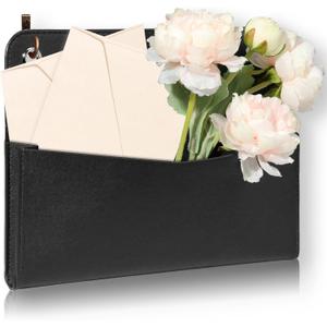 Wall Mount PU Leather Mail Holder Black Faux Leather Letter Holder 2 Ring PU Leather File Organizer Stylish Wall Hanging Mail Storage for Flowers Envelope Key Notebooks Home Office Decor