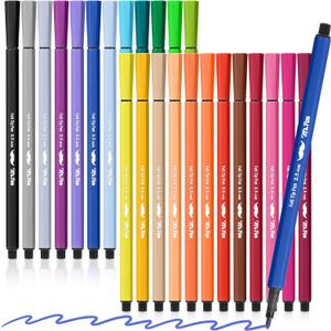 Mr. Pen- Felt Tip Markers, Assorted Colors, 24 Pack, 2.5 mm, Bible Journaling Markers, Bold Point Felt Tip Pens, No Smear, Quick Dry, Perfect for Journaling, Underlining, Writing and Drawing