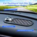 Universal Anti-Slip Car Dashboard Mat with 360 Rotating Phone Holder Multi-Functional Organizer Pad for Phones, Sunglasses, Keys, and Daily Essentials (Gray Black)