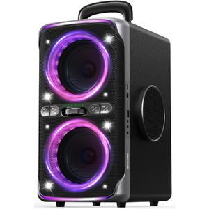 Party Bluetooth Speaker - 240W Peak Loud Speaker, Dazzling Light Show, Deep Bass, IPX4 Waterproof, 15H Battery, TWS Pairing, BT 5.3 Wireless, Portable for Home/Outdoor/Beach/Pool Party