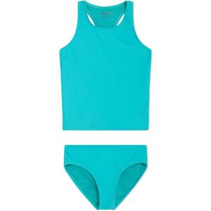 Lands' End Girls' UPF 50+ Swim Bikini Bottom and Racerback Tankini Set, Ceramic, Large