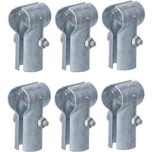 Dailydanny Fence T Clamp Galvanized Steel End Rail Clamps 1-3/8" x 1-3/8" (Set of 6)