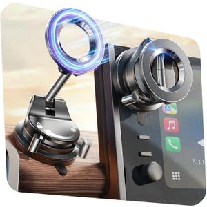 LISEN Vacuum for MagSafe Car Mount, Suction Cup Magnetic Phone Mount, Hands Free Content Creator Essentials for Windshield/Screen/Glass/Mirror/Kitchen/Bathroom/Gym for iPhone 16 15 14 Pro Max (Black)