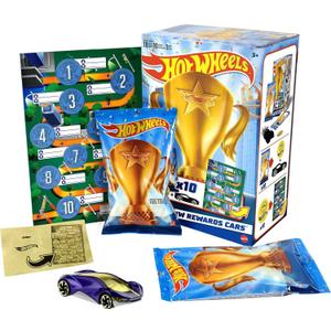 Hot Wheels Toy Car, HW Rewards Individually Wrapped 1:64 Scale Vehicle with Gold Sticker (Styles May Vary)