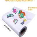 24" x 1200" (100 ft) Printable Vinyl Sticker Paper Roll, Matte White Waterproof Sticker Paper Roll Labels for Roll-feed Inkjet Printer with 3 inch Core