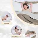 ZonLi Body Pillows for Adults, Quilted Long Pillow for Bed, Body Pillow with Removable Cotton Cover and Adjustable Memory Foam Filling, Full Firm Body Pillow for Side Sleeper, 20"x54" (Linen White)