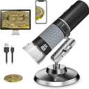 4K 3840x2160P Wireless Digital Microscope, Handheld HD USB Inspection Camera Endoscope 50x-1000x Magnification, Compatible with iPhone iPad Android Phone Tablet Windows Mac (with Stand)