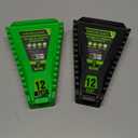 2-Piece Magnetic Wrench Organizer, Metric & SAE Portable Plastic Wrench Holder, 24-Slot Total, Foldable Carrying Handle for Wall-Mounted, Easy-Open Lock Cover, Wrenches Storage Rack Tool for Tool Box