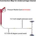 RIDGE WASHER Pressure Washer Undercarriage Cleaner, 16 Inch Undercarriage Washer, Pressure Washer Under Car Cleaner with Straight Extension Wand, 4000 PSI