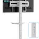 AX WABER Mobile TV Stand with Power Outlets&Shelf, Floor Portable TV Stand with Wheels for 27-65Inch LCD LED OLED Flat/Curved Panel Screen, Swivel,Height Adjustable&Wood Base, RollingTV Cart White (Grain)