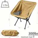 Wind Tour Portable Camping Chair Lightweight Foldable Outdoor Chair for Hiking Camp Backpacking Lawn Beach Fishing Picnic with Carry Bag (Khaki)