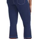 VOOVEEYA Women's Bootcut Leggings - Bootleg Yoga Pants Flare with 4 Pockets,Tummy Control High Waisted Casual Dress Pants (X-Large, Capri Bootcut-navy Blue)