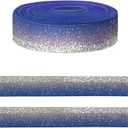 10 Yards Sparkling Gradient Blue Ribbon for Crafting Sewing, 5/8 Inch Wedding Birthday Ribbons for Gift Wrapping, Shiny Carnival Ribbons for Hair Bow Accessories