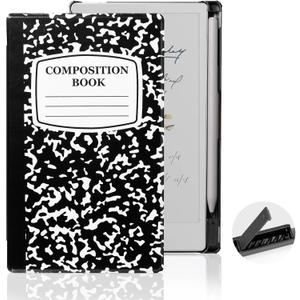 CoBak Case for Remarkable Paper Pro Move 7.3 inch 2025, Hard Back Shell Protective Lightweight Auto Wake/Sleep Smart Folio Cover with Built-in Pen Holder and Nibs Holder (Black Notebook)