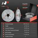 A-Premium 11.10 in (282mm) Front Drilled and Slotted Disc Brake Rotors + Ceramic Pads Kit Compatible with Honda and Acura Models - Accord 03-12/14-17, Civic 13-18, CR-V 02-04, Element 03-11, ILX 14-15