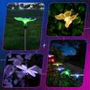 GIGALUMI Solar Garden Lights, 3 Pack Solar Butterfly Lights Decoration, Outdoor Garden Decoration Color Changing LED, Outdoor Decorative for Pathway, Lawn, Patio, Driveway