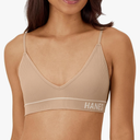 Hanes Women's Originals Seamless Triangle Rib Bralette, Soft Ribbed Bra, Comfortflex Fit, Size M