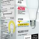 3 x Satco 11402 5.8W LED A19 Light Bulb, 40W Replacement, 2700K Warm White, 450 Lumens