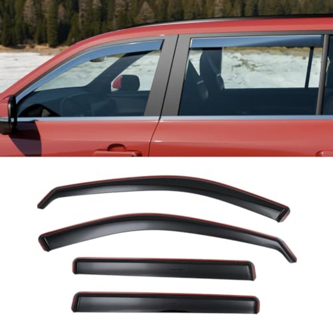 Visor Rain Guards Compatible with 2024 2025 2026 Toyota Grand Highlander Front and Rear in-Channel Window Visors Wind Deflectors Weather Shield for Grand Highlander 4PCS Accessories