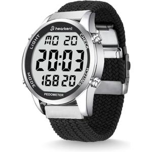 Hearkent Women Pedometer Watch for Walking Steps and Miles-Step Counter for Calories,30M Waterproof-EL Backlight-Countdown-Stopwatch-No App Step Tracker for Adults Seniors