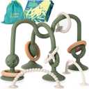 Jumble Jangle Baby Teething Toys  BPA-Free, Multi Purpose High Chair Toys for Babies: Suction Teething Relief with Sensory Toy Textures for Infants and Toddlers 324+ Months (Green)