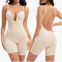 Slimers Backless Shapewear Tummy Control: Low Back Plunge Shapewear Bodysuit - Slimming Built-In Bra Full Body shaper Woman, Size M