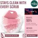 Sud Scrub Antimicrobial Silicone Body Scrubber, Exfoliating Body Brush for Sensitive Skin, Antibacterial Shower Scrubber for Body, Bathroom Essentials for Men & Women, Pink