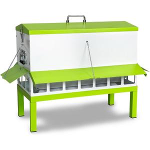 80LBs Metal Chicken Feeder,Large Capacity Chicken Feeder with 20 Feeding Ports,Rainproof Cover and Detachable Legs for Chickens, Ducks, Geese