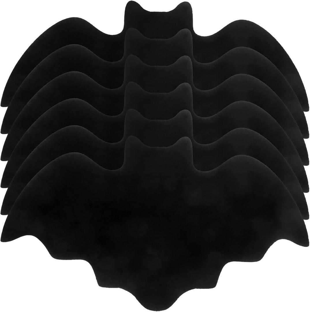 DOITOOL Halloween Bat Placemats Set of 6 Black Halloween Place Mats Non-Slip Washable Bat Table Mat for Holiday Party Decorations Kitchen Dining Table Decorations