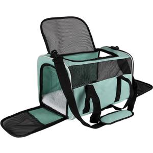 Cat Dog Carriers Soft-Sided, Pet Travel Carrier for Small Cats Dogs Under to15lbs, Soft-Solid Collapsible Carrier,(Medium,Green)