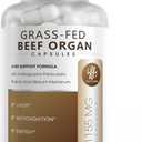 iMATCHME Grass Fed Beef Organ Supplement with Beef Liver & Adrenals, R-Lipoic Acid for Liver Detox, Antioxidant, Energy & Overall Health, 60 Count (Pack of 1) | Easy to Swallow | for Women and Men