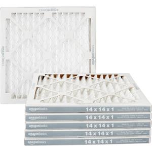 Amazon Basics 14x14x1 Air Filter 6-Pack, MERV 11 AC Furnace Filters, Allergen Control , Removes Dust, Pollen and Lint (Actual Size: 13.75" x 13.75" x 0.75")