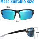 Bloomoak Sport Golf Sunglasses,Wrap UV400 Protection/Vented Frame Prevent Fogging/Superior Visual Clarity to Find Ball (Blue - 12% Vlt - for Sunny Conditions)