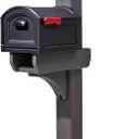 Step2 Lakewood Extra Large Mailbox & Post, Weather Resistant, Large Outdoor Mailboxes, Made of Durable Plastic, Easy to Install, Flag Included, Brown (Extra Large (T4))