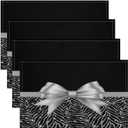 Silver Glitter Print Table Place Mats Placemats Set of 4 Silver Bowknot Decor Table Place Mats Pastel Print Placemats Black Placemat for Kitchen Dining Table 18"x12" for Boys Girls Kids(No Glitter)