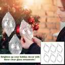 Sumind 6 Pcs 5.8" Glass Christmas Ornaments Hand Blown Glass Ornaments Crystal Balls DIY Clear Hanging Decorations with Metal Hook for Winter Xmas Tree Window Elegant Luxury Decor Gift(Swirl Style)