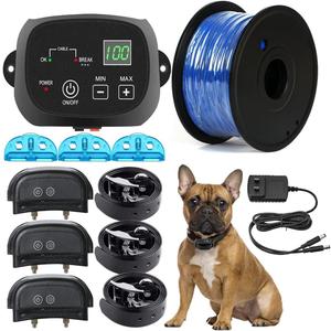 Electric Dog Fence,Aboveground Underground Pet Containment System,Covers up to 3/4 Acre,with Waterproof/Rechargeable Training Collar,Shock/Tone Correction,for 123 Dogs(650 Feet Wire),for3dogs