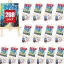 AROIC 208 Pack Easel and Canvas Sets with 16 Wood Easels,160 Brushes,16 Canvas and 16 Palette, Painting Set, Tabletop Easel, Art Easels, Painting Supplies for Kids & Adults to Paint Party