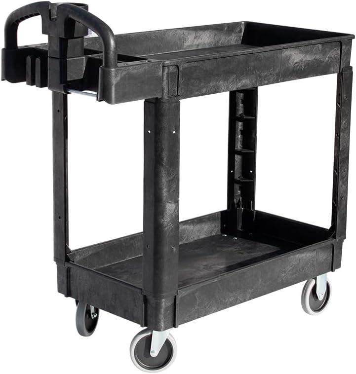 550 lbs Capacity Service Utility Cart, 40'' x 17'' with Lipped Shelf