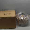 3-Light Rattan Semi Flush Mount Ceiling Light, 14.1"Hand Woven Natural Rattan Cage Light Fixture, Farmhouse Gold Ceiling Lamp for Bedroom, Hallway, Kitchen, Living Room,Dining Room, Entryway E12 Base