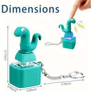 Lizard Button Keychain,Rechargeable Animal Keychains with Sound and Colorful Lights,Fidget Toys Adults Anxiety Relief