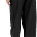 Women's Black Leather Pants - High Waist Faux Leather Straight Leg Bell Bottom Flare Pants (Black)