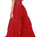 GRACE KARIN Girls Sequin Dress Formal Pageant Sparkle Party Ruffle Prom Maxi Dress Size 12Y