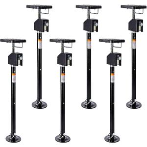 Garvee 6 Pack RV Slide Out Supports Jack with a Flat Top Support Block, RV Stabilizer Jacks Supports Up to 30,000lbs, 21"-49" Quick-Lift Adjustable - Drill & Hand Crank Compatible for Campers & RVs