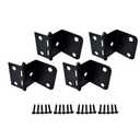 QCAA Durable Steel Semi-Concealed Hinge for Box, Chest & Cabinet, 1-1/2" Width x 1.2 mm Thickness, Matte Black, 4 Pack, Made in Taiwan