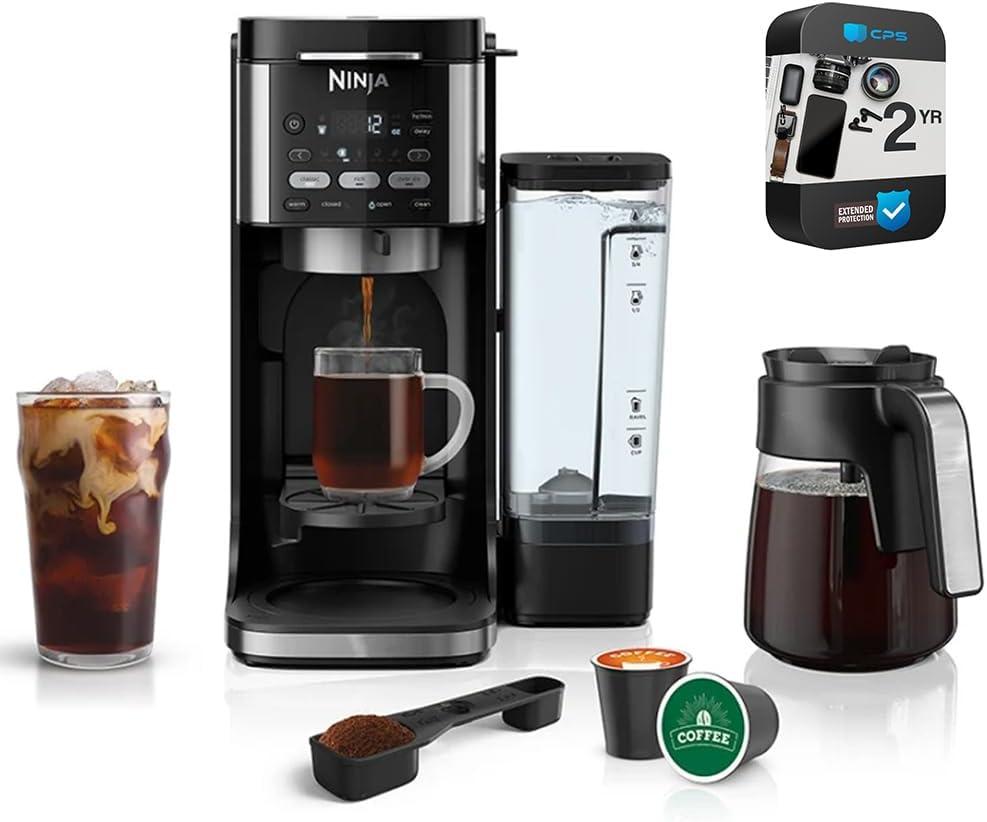 Ninja CFP101 DualBrew Hot & Iced Coffee Maker, Black - (Bundle with 2 Year Enhanced Protection Pack